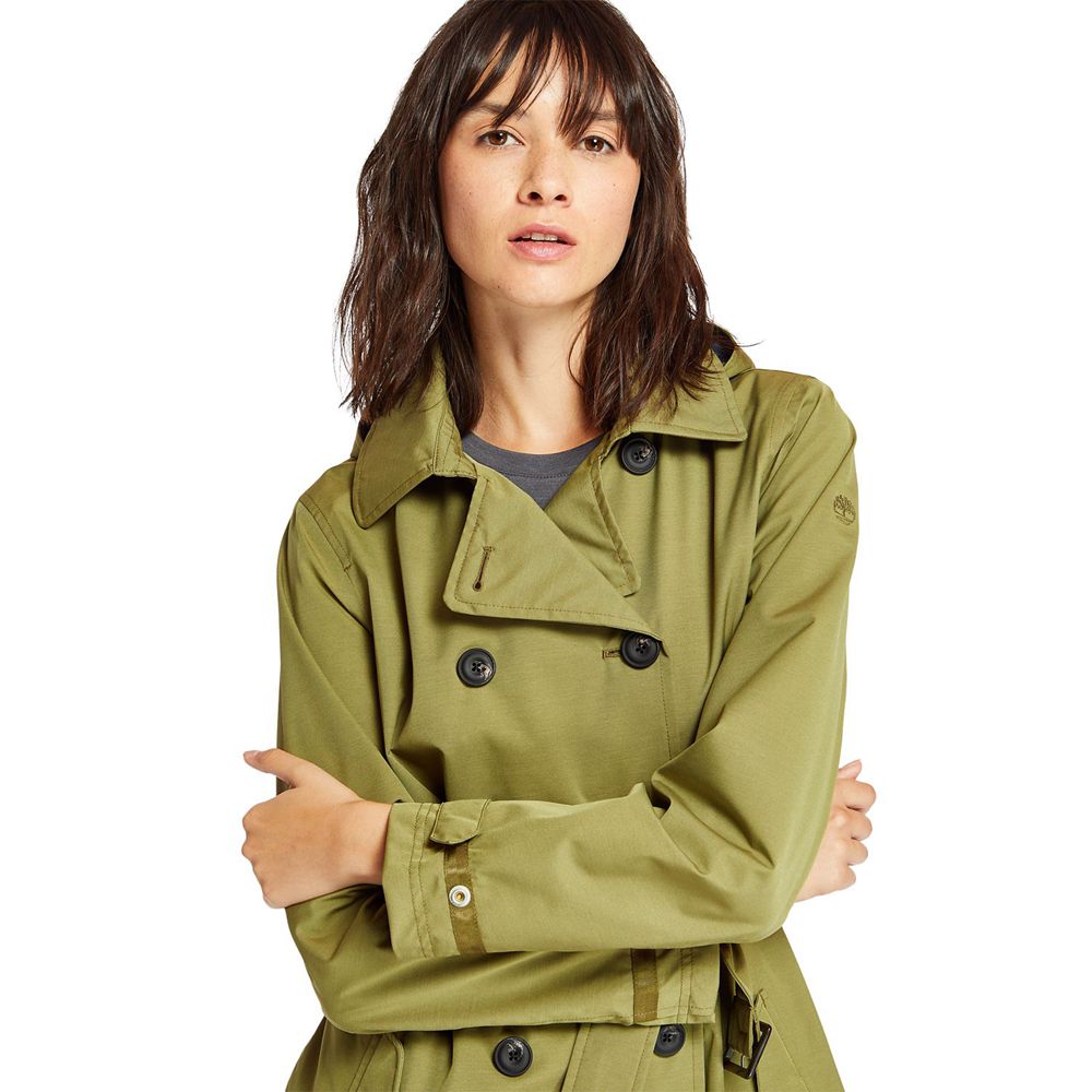 Timberland Παλτο Γυναικεια Ελιά - Classic Waterproof Trench - Greece 7410935-HX